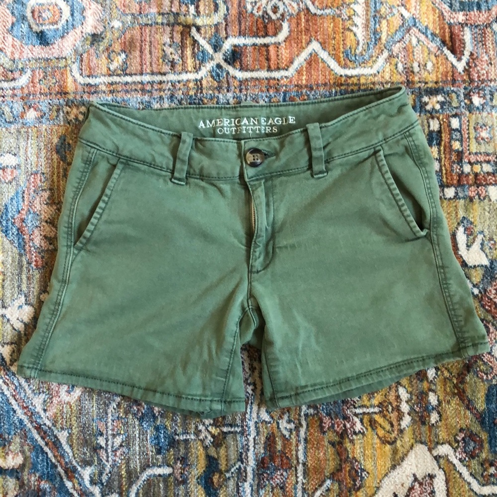 American Eagle Outfitters Green Midi Shorts